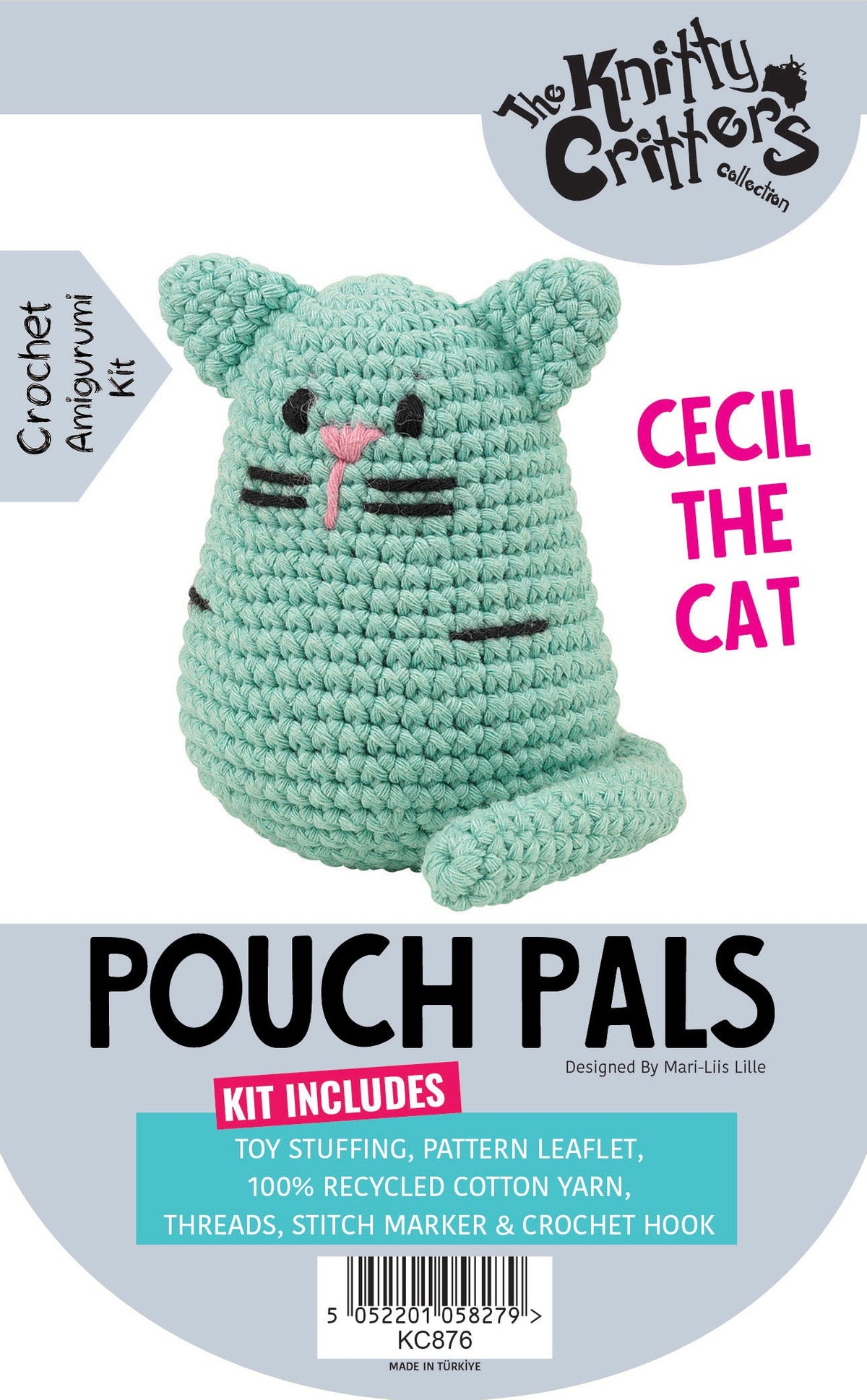 Knitty Critters - Pouch Pals - Cecil The Cat