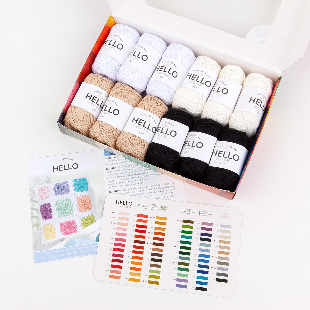 Hello Cotton Yarn - 12 x 25g Ball Collection - ESSENTIALS