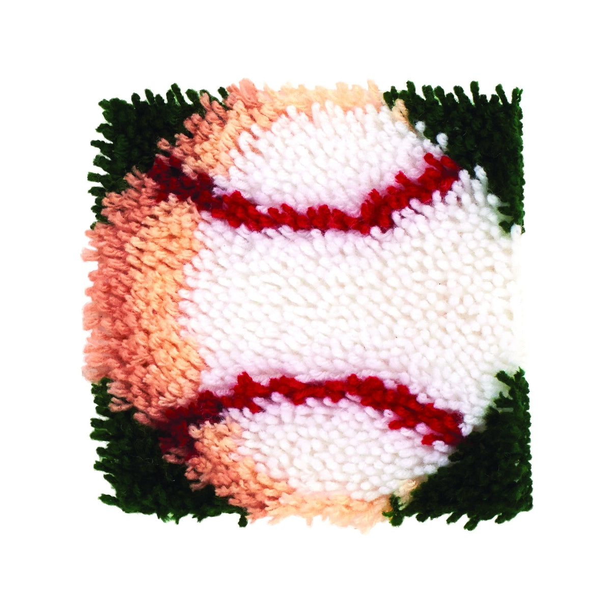 Wonderart Baseball Latch Hook Rug Kit 8" x 8"
