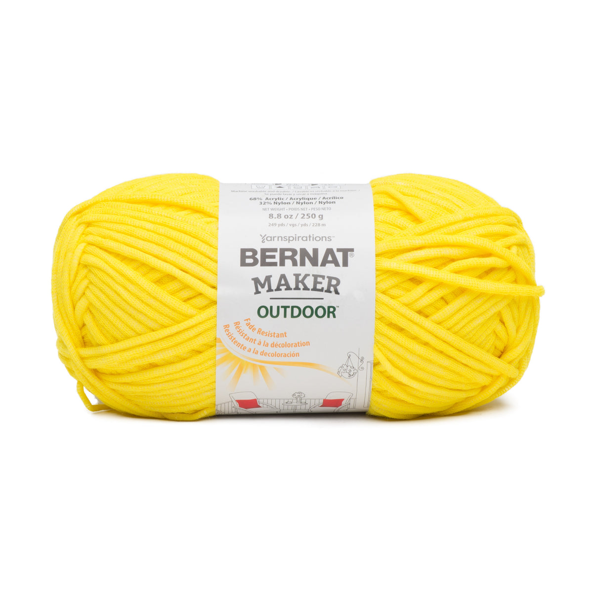 Bernat Maker Outdoor 250g Yarn Sunshine Yellow